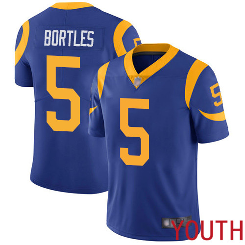 Los Angeles Rams Limited Royal Blue Youth Blake Bortles Alternate Jersey NFL Football #5 Vapor Untouchable->youth nfl jersey->Youth Jersey